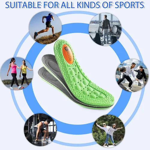 Vista 6 de Plantillas de zapatos para hombres y mujeres, plantillas de espuma viscoelástica, cómodas plantillas de zapatos deportivos para absorción de golpes