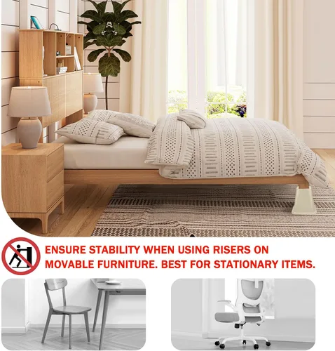 Vista 4 de ANNKUT Elevadores de cama resistentes de 6 pulgadas, elevadores de muebles para escritorio, silla, mesa o sofá, elevadores de sofá, soporta hasta
