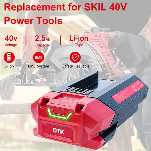 Vista 2 de DTK Repuesto para batería SKIL 40V 2.5Ah BY8705-00 PWRCore 1 Paquetes