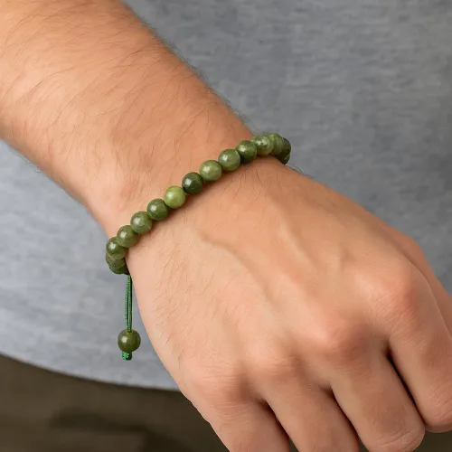 Vista 35 de Adjustable Crystal Bracelet – Gemstone Bead Bracelet with Adjustable Macrame String – Chic Gemstone Bracelet for Men and Women – 8mm Round Healing