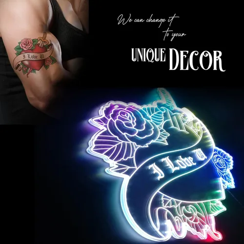Vista 15 de ADVPRO Flor con tatuaje de serpiente RGB Dynamic Glam LED Sign - Forma de corte a borde - Decoración de pared 3D inteligente - Iluminación dinámica