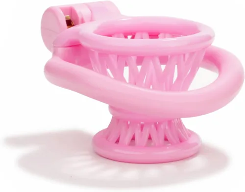 Vista 8 de Jaula de castidad negativa Juguete sexual masculino con 4 anillos de pollos 3D pequeños dispositivos de chasidad bloqueadas jaulas de nylon trampa