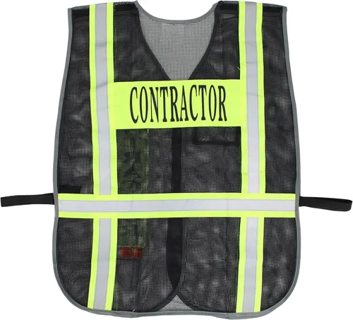 Vista 4 de RK Breakaway - Chaleco de seguridad con rayas reflectantes y bolsillo de plástico transparente para identificación Negro