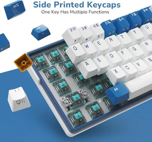 Vista 8 de RK ROYAL KLUDGE RK61 Plus Teclado Mecánico Inalámbrico, 60% Teclado Gaming con Bluetooth/2.4G/USB Cableado, Teclados PC Gaming Intercambiables