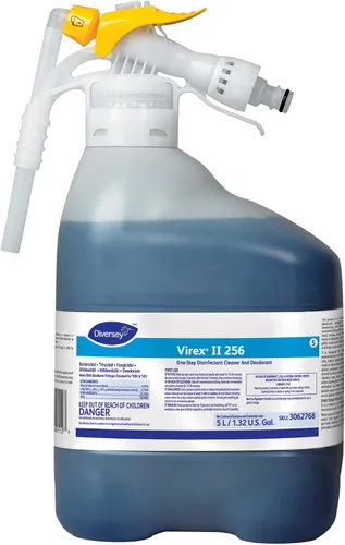 Vista 13 de VIREX Diversey II 256 04331. Disinfectant Cleaner Concentrate, Multi-Surface for Home & Commercial Use, Odor Control, Mint Scent, AccuMix Bottle, 32