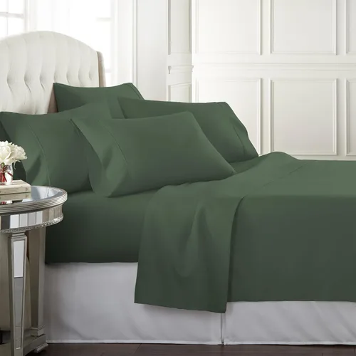 Vista 16 de Danjor Linens - Juego de sábanas tamaño completo para adolescentes, sábanas premium de hotel con 4 fundas de almohada, microfibra cepillada ligera