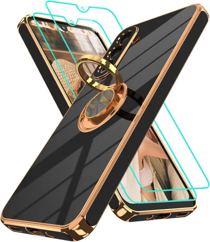 Vista 280 de Funda para Motorola Moto G 5G 2024: Funda Moto G Play 5G 2024 con 2 piezas de protectores de pantalla, soporte de anillo de rotación de 360°