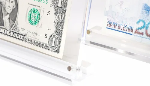Vista 4 de IEEK Marco acrílico para billetes de dólar, soporte de papel transparente para coleccionistas, protector de billetes de dólar, soporte de exhibición