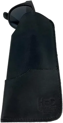 Vista 3 de Hide & Drink, Funda rústica para lentes de sol y cartera hecha a mano de cuero de grano completo