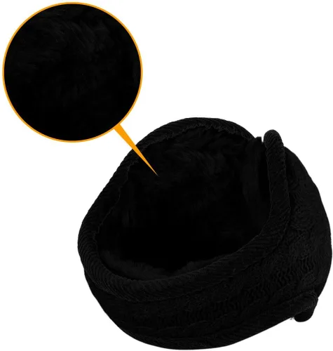 Vista 2 de uxcell Orejeras plegables de punto de vellón para mujer, para invierno