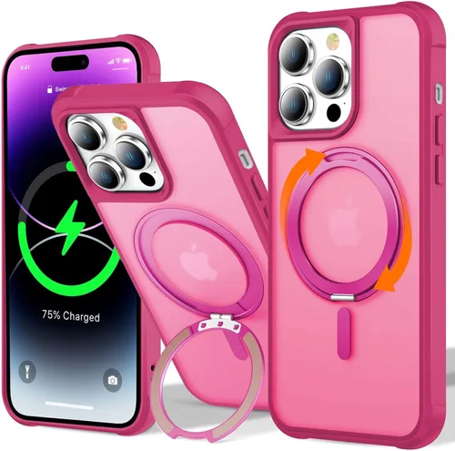 Vista 64 de UMIONE - Funda con diseño de anillo magnético giratorio de 360° para iPhone 11, soporte de bucle invisible integrado, compatible con Magsafe, funda