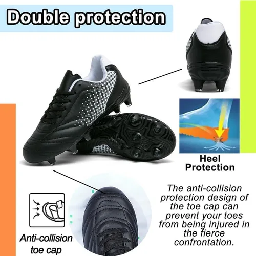 Vista 3 de Zapatos de fútbol para niños y niñas, zapatos de fútbol para niños y niñas, atléticos, para exteriores, zapatos de fútbol para jóvenes, zapatos