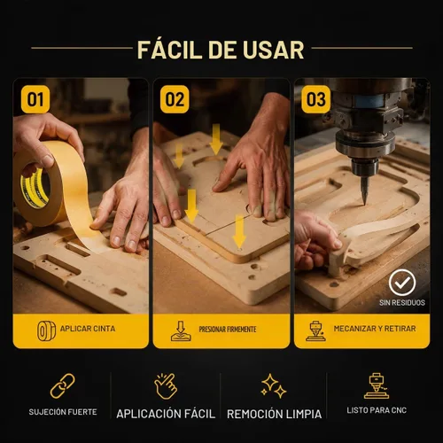 Vista 6 de LLPT Cinta de carpintería de doble cara, cinta de plantilla CNC de 0.984 in x 108.3 ft (WT258)