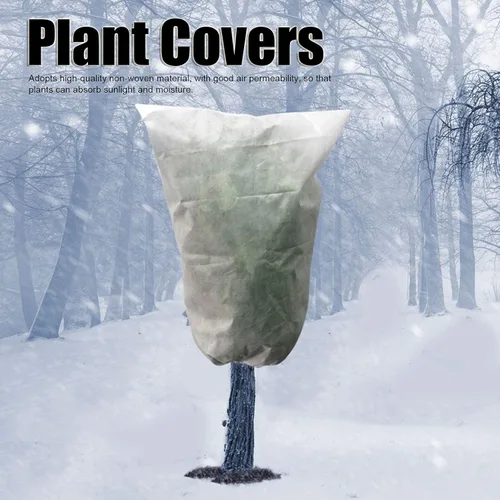 Vista 4 de Cubiertas para plantas contra la congelación para plantas al aire libre, bolsa de protección de plantas con cordón, para invierno, reutilizable