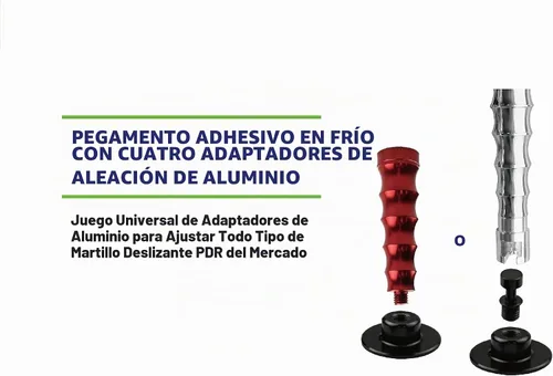 Vista 2 de Juego de pestañas extractoras de abolladuras sin pintura de 10 piezas, con adaptador