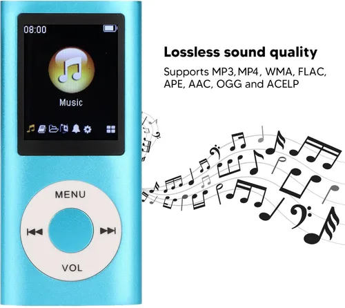 Vista 9 de Reproductor de música digital Reproductor MP4 Reproductor de MP3 ultrafino compatible con la mayoría de formatos de sonido, compatible con tarjeta