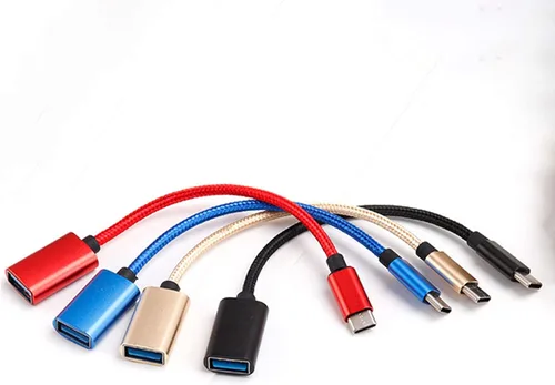 Vista 3 de Cable adaptador OTG, cable de datos de nylon trenzado OTG adaptador USB cable micro adaptador cable U adaptador de disco
