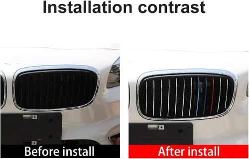Vista 2 de YIWANG ABS cromo brillante plata parte delantera rejilla inserción tiras cubierta parrilla 24 piezas para BMW Serie 2 218i F45 f46 2015-2018 Estilo 1