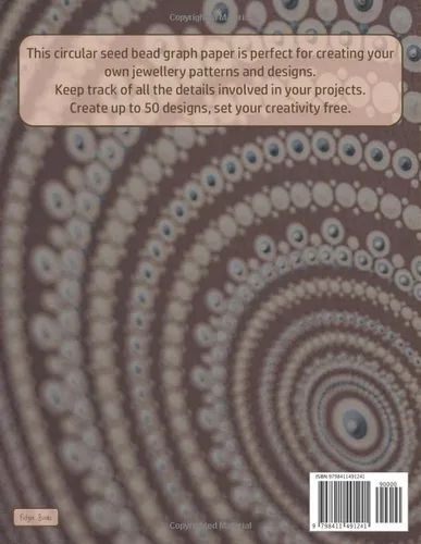 Vista 2 de Circular Rosette Seed Bead Pattern Design Graph Book 50 Blank Circular Beading Graph Paper with Materials Sheets