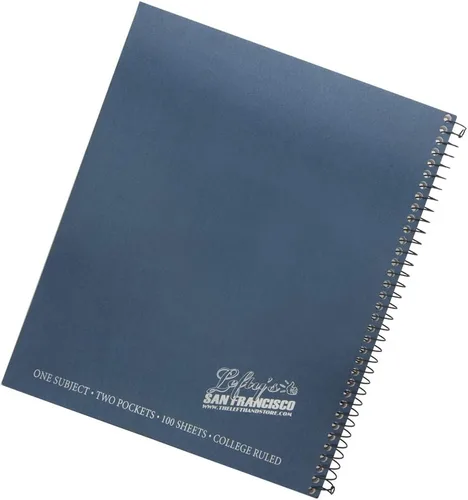 Vista 2 de Cuaderno espiral con rayas universitarias con logotipo zurdo, paquete de 4