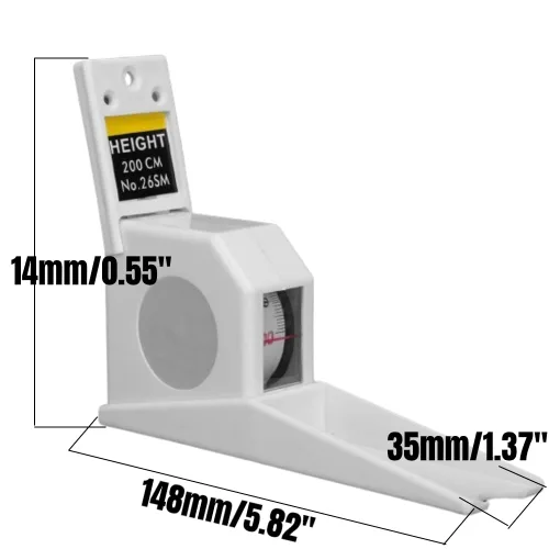 Vista 3 de Cinta métrica de altura, 6.6 ft retráctil para adultos y niños, herramienta de medición de metal para medición de altura (blanco)