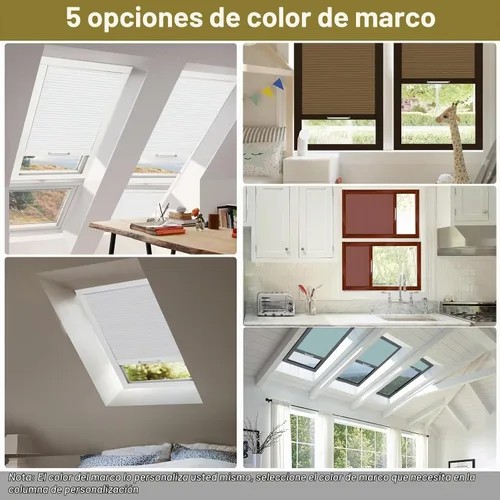 Vista 2 de Persianas de tragaluz con bloqueo de luz para techo, persianas celulares sin cables, aislamiento térmico, persianas de panal para techo, ventanas