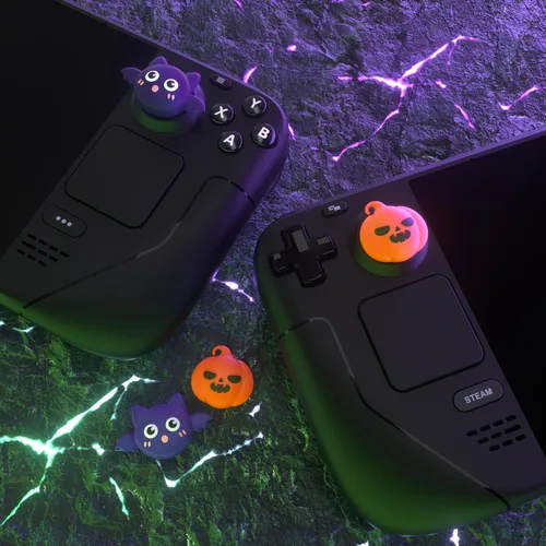 Vista 21 de PlayVital Halloween Thumb Grip Caps for Steam Deck LCD, Silicone Thumbsticks Grips Joystick Caps for Steam Deck OLED - Little Devils