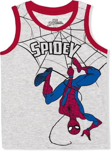 Vista 2 de Marvel Spider-Man - Camiseta sin mangas para niños pequeños, paquete de 2 unidades, color rojo y gris