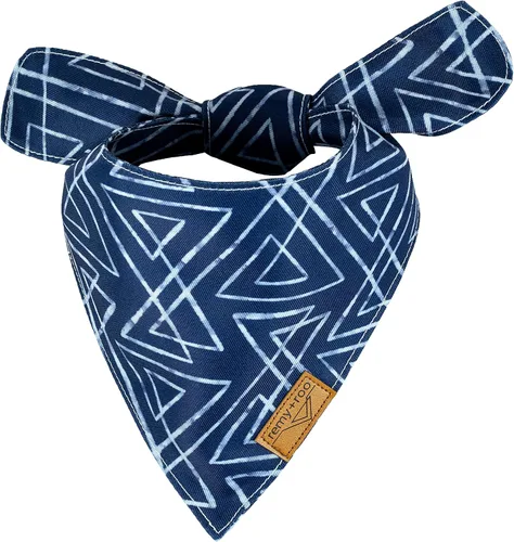 Vista 3 de Remy+Roo Bandanas clásicas de verano para perros, grandes, paquete de 4, cuadros y hojas