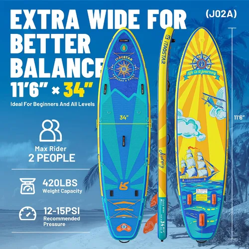 Vista 2 de iTAOSTAR Journey Tabla de Paddle de 11'6" / 11'×34" / 11'×35" Extra Ancha, Accesorios Premium de Tabla SUP Todo-en-Uno, Aletas Personalizadas