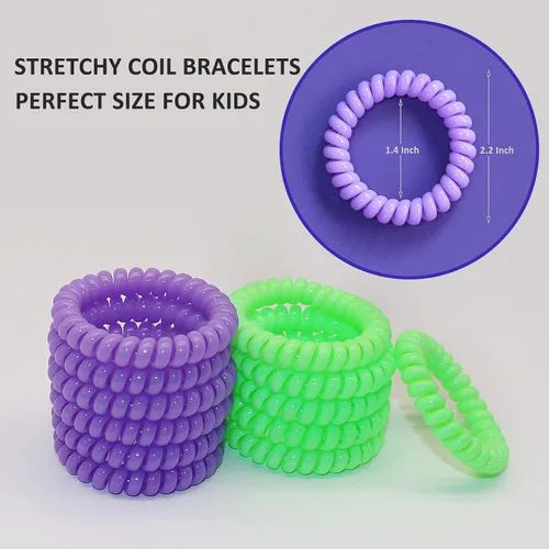 Vista 3 de Pulseras sensoriales elásticas en espiral para niños y niñas, paquete de 12, pulseras para niños pequeños, ayuda divertida para el habla