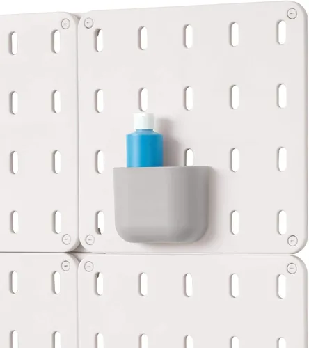 Vista 6 de iDesign Cade - Contenedor organizador modular de plástico sin BPA para colgar, 5.04 x 3.04 x 4 pulgadas, color gris