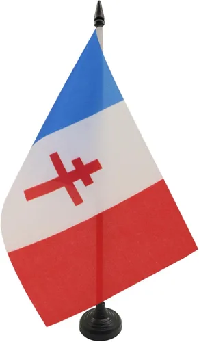 Vista 187 de AZ FLAG Aland Table Flag 4x6 in 100D Polyester Plastic Base Indoor use Finnish 15x10 cm desk flag stitched finish with reinforced edges with