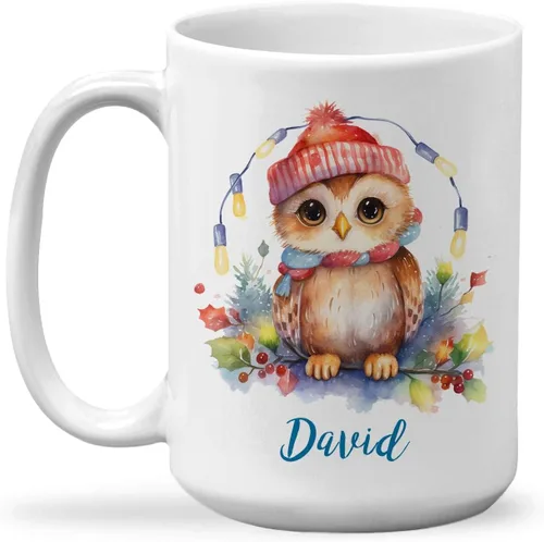 Vista 20 de Taza de regalo de invierno personalizada, taza de café con nombre personalizado con diseño de oso polar, taza de oso polar personalizada, regalo