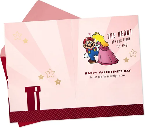 Vista 6 de Hallmark Pokémon Anniversary Card, Love Card (Pikachu, I Choose You) & Nintendo Super Mario Valentine's Day Card for Husband, Wife, Boyfriend