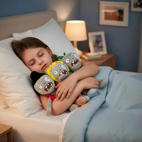 Vista 5 de Dyharnsty Juego de 3 bonitos juguetes de peluche de zombi, muñeca de peluche de PVZ para niños, grandes regalos para niños y fanáticos
