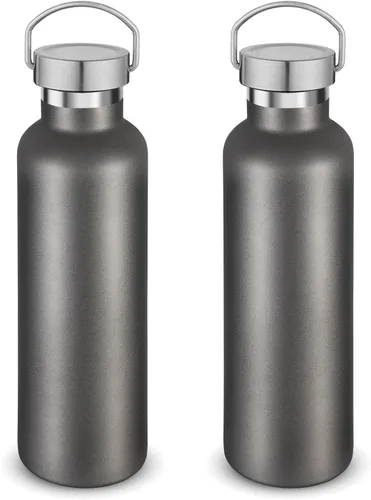 Vista 28 de Volhoply 24 onzas Botella de agua aislada con boca estándar con tapa de combinación de plástico y acero inoxidable, botellas de agua de 304 18/8