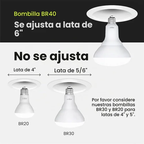Vista 9 de Feit Electric Bombillas LED BR40, 65 W equivalentes, regulables, blanco