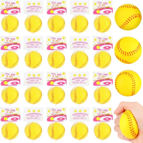 Vista 9 de LiYiQ 24 piezas de recuerdos de fiesta de béisbol 2.36 pulgadas pelotas de estrés de béisbol recuerdos de cumpleaños de béisbol pelotas de espuma