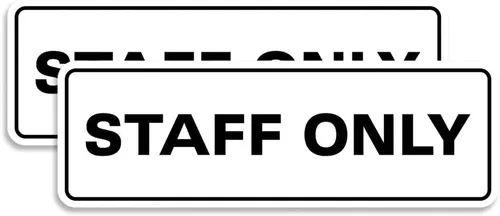 Vista 20 de All Quality Letrero estándar para pared o puerta Fácil instalación Señales de trabajo de oficina Seguridad mejorada – Negro – Pequeño