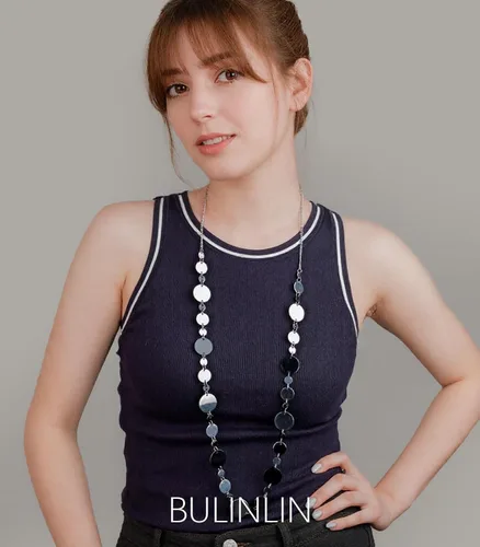 Vista 3 de BULINLIN Collar largo de plata en capas para mujer, collar de cadena de suéter con cuentas de piedra turquesa para mujer, joyería de disfraces