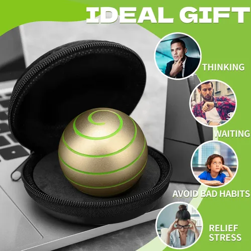 Vista 6 de Dilabnba Kinetic Spinner - Bola de juguete de metal para niños y adultos, cuerpo completo, ilusión óptica, alivio del estrés, giroscopio, regalo