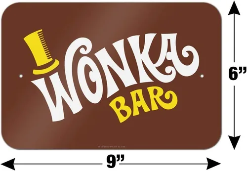 Vista 6 de GRAPHICS & MORE Willy Wonka and The Chocolate Factory Wonka Bar Logo Home Business Office Sign