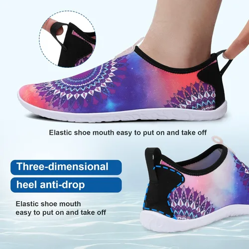 Vista 4 de Fires Zapatos de agua para mujeres y hombres, de secado rápido, calcetines de agua descalzos, transpirables, para senderismo, natación, playa, surf