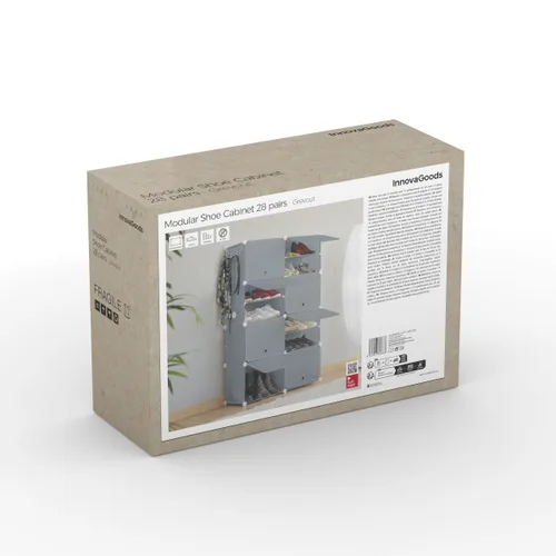 Vista 18 de Zapatero Modular Portátil InnovaGoods Gris