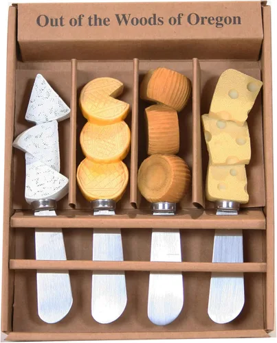 Vista 4 de Juego de 4 cuchillos esparcidores de queso (bayas en cestas)