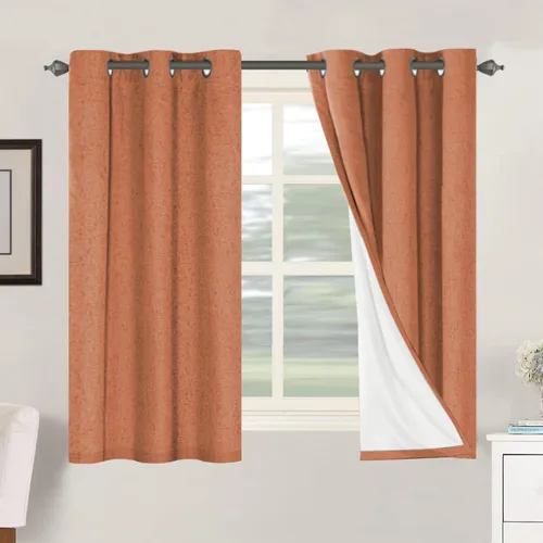Vista 187 de H.VERSAILTEX Cortinas 100% opacas con aislamiento térmico, texturizadas, de lino, con bloqueo completo de calor y luz, para sala de estar y Negro