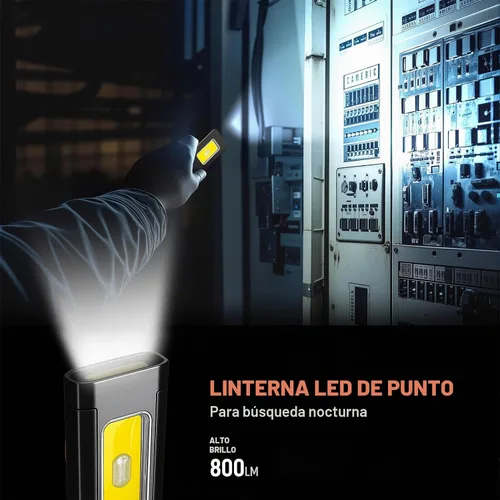 Vista 2 de Linterna de bolsillo, linternas EDC compactas multimodos, USB-C recargable, IPX4, material doble con base magnética, clip para sombrero y ropa
