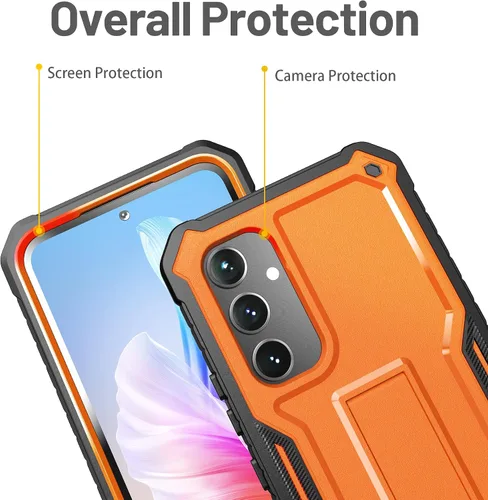 Vista 2 de FITO Funda para Samsung Galaxy A54 5G, doble capa a prueba de golpes, resistente, viene con protector de pantalla de vidrio, soporte integrado