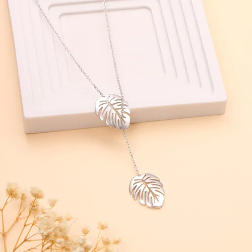 Vista 4 de Collar largo de plata de ley Larait Bar Y Lariat de cadena larga ajustable collar de regalo para ella, 30 pulgadas